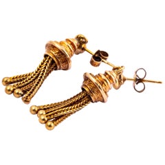 Victorian 9 Carat Gold Dangly Earrings