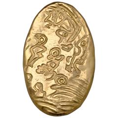 Max Ernst Large Gold Abstract Pendant 