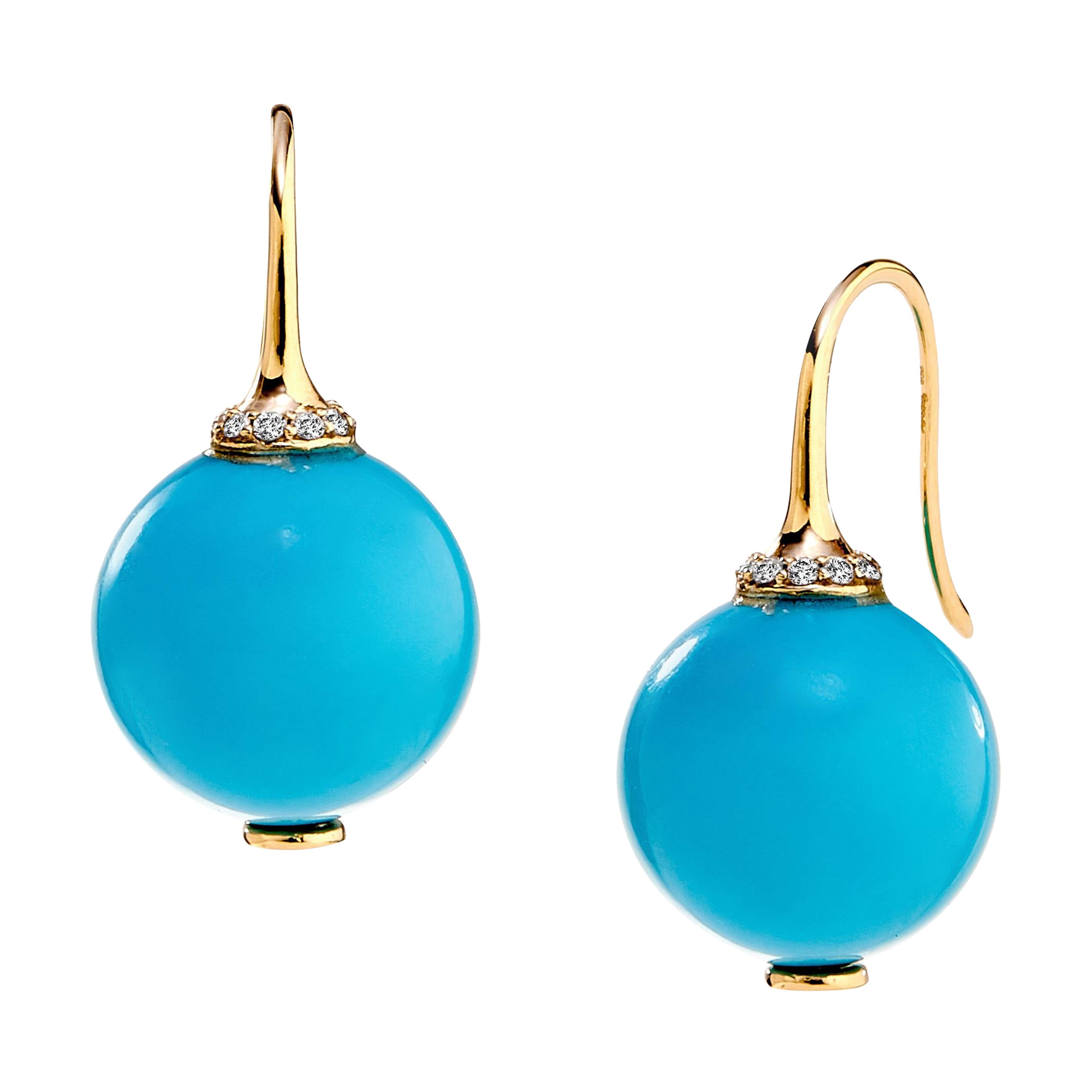 Syna Turquoise Earrings with Diamonds