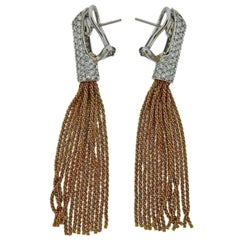 Yuri Ichihashi Gold Diamond Platinum Tassle Earrings