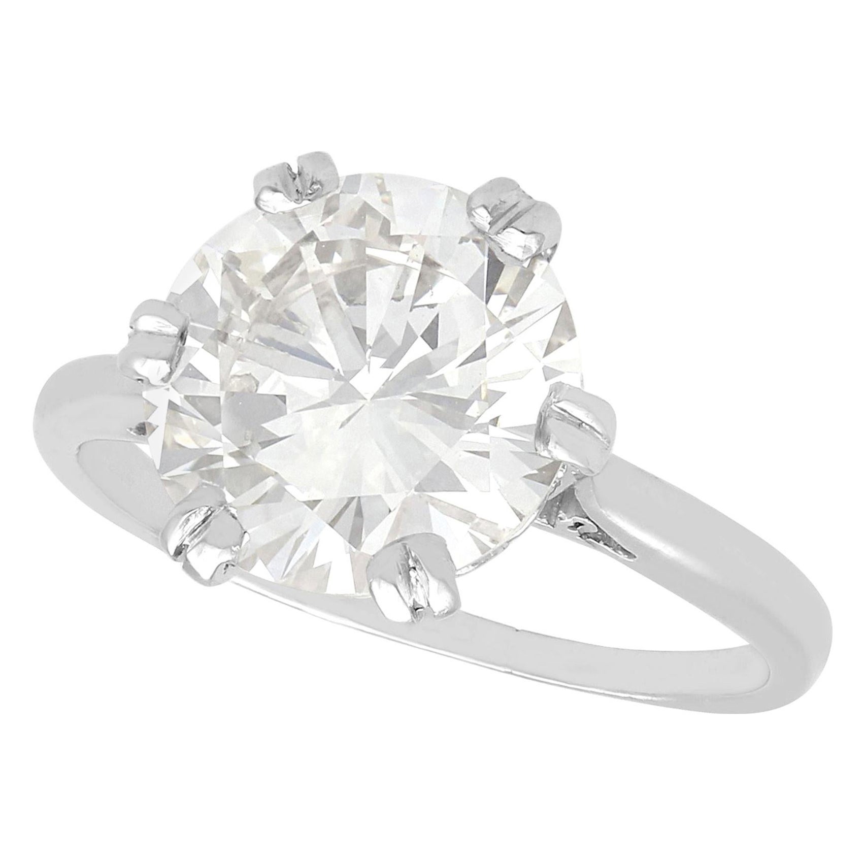 Anello di fidanzamento solitario con diamante e platino da 3.03 carati