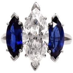 Oscar Heyman GIA 4.19 Marquise Diamond platinum Engagement Ring 1
