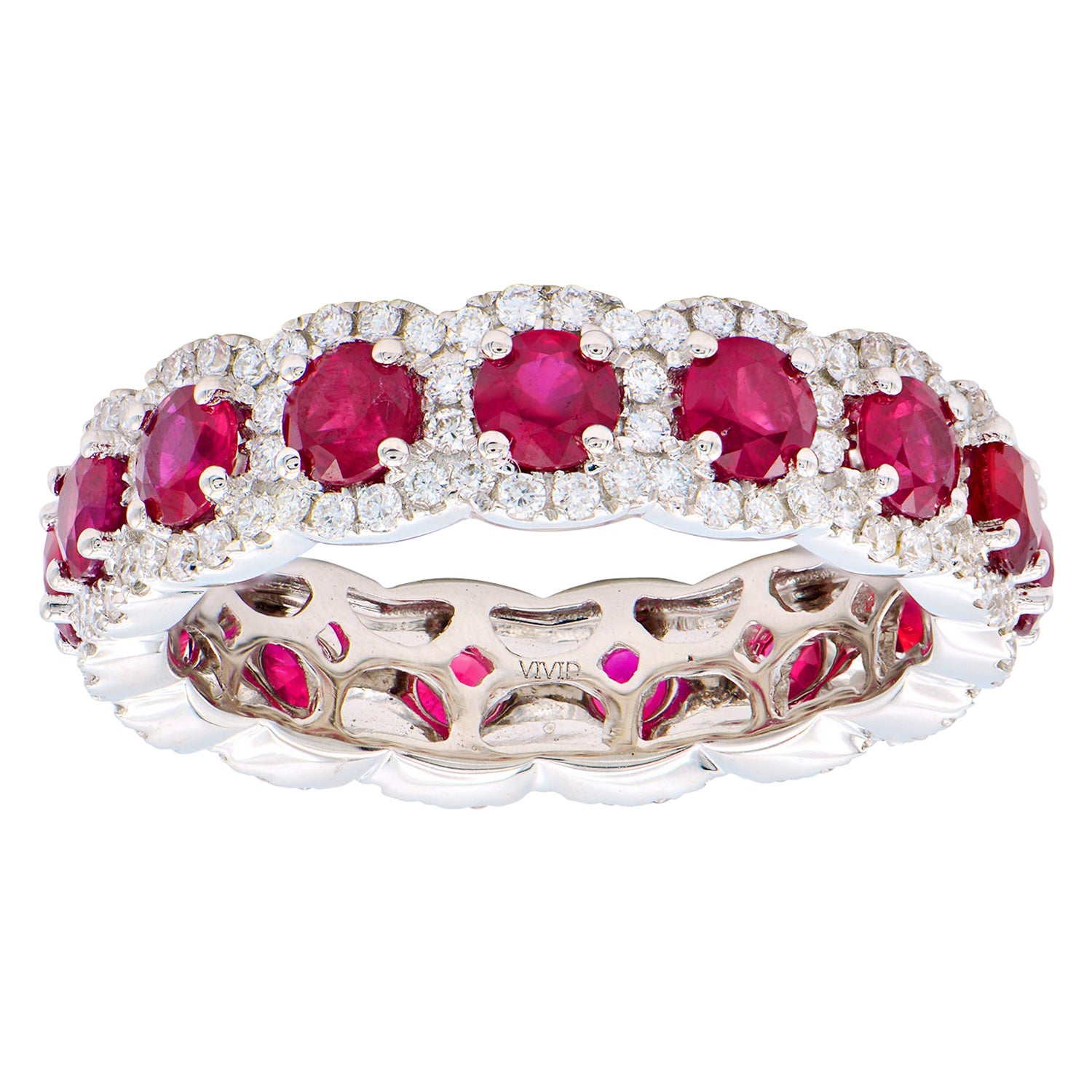 Ruby Diamond Gold Eternity Band For Sale at 1stDibs