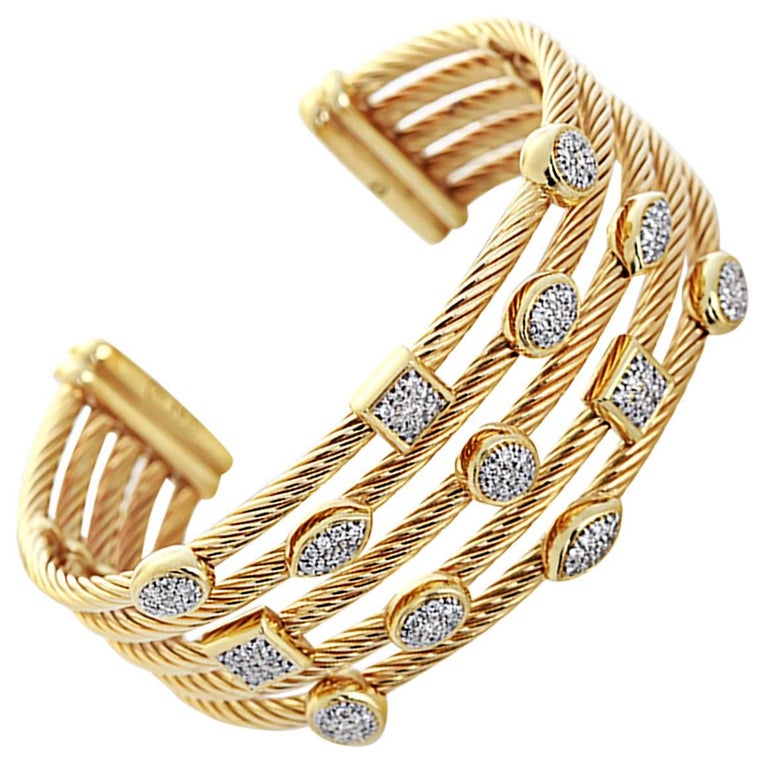 David Yurman diamond gold Confetti Wide Cuff Bracelet For Sale at 1stDibs | david  yurman confetti bracelet, david yurman confetti collection, david yurman  wide cuff bracelet