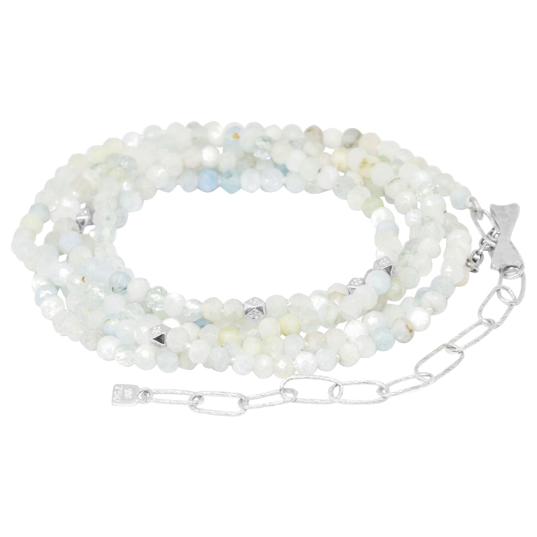 Chloe Aquamarine Silver Gemstone Convertible Wrap