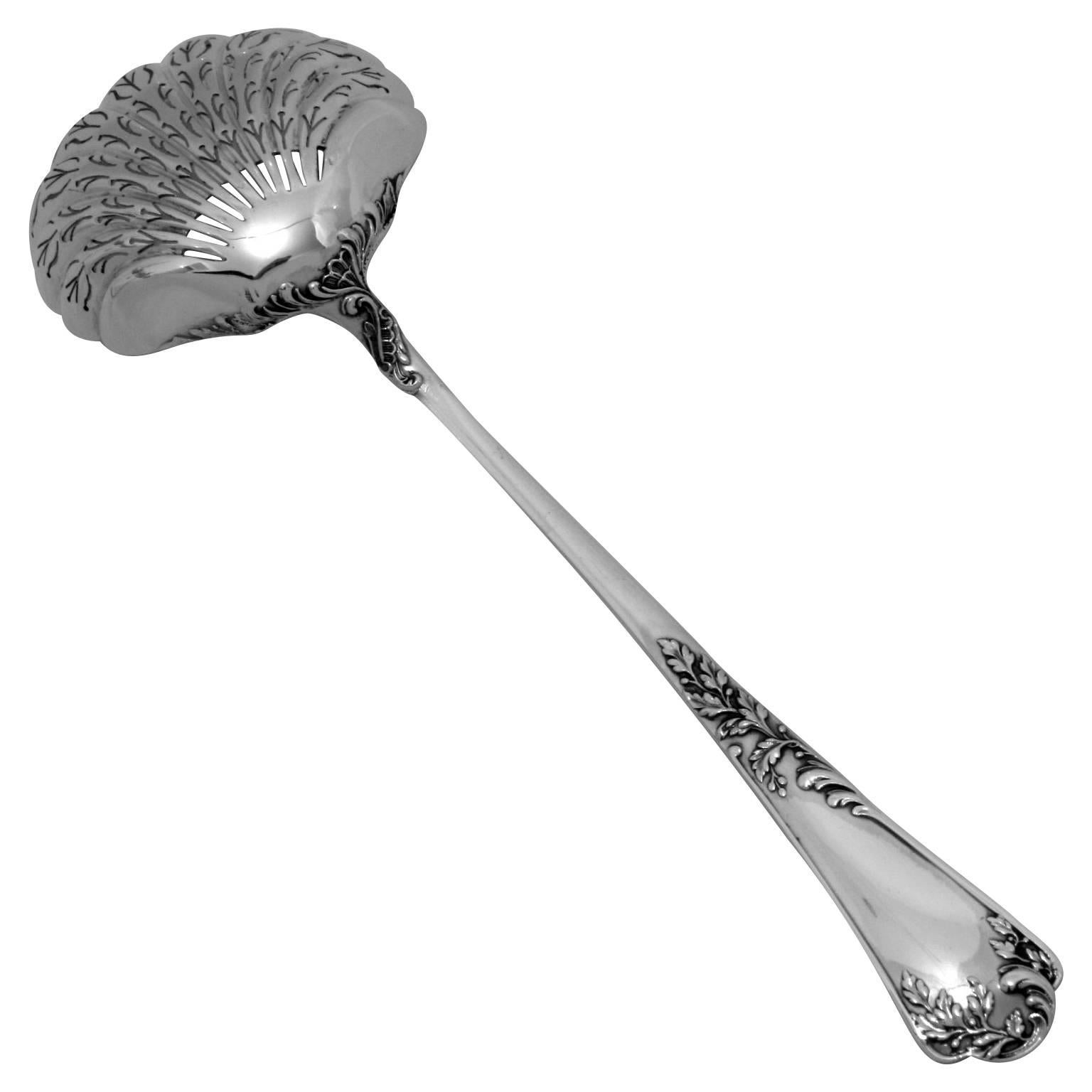 Puiforcat Gorgeous French All Sterling Silver Sugar Sifter Spoon Rococo For Sale