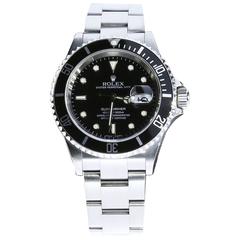 rolex stainless steel Submariner wristwatch
