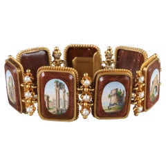 Early 19th century Micromosaic Bracelet with Scenes of Rome.