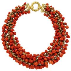 Tiffany & Co. Coral Gold Choker Necklace