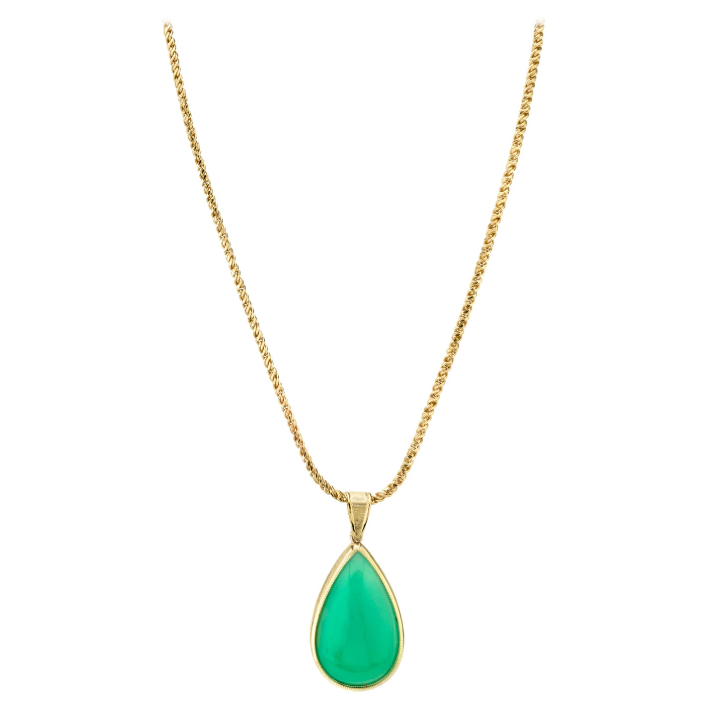 18K Yellow Gold Chain with a Pendant Set with Four Tourmalines ...