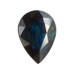 2.02 Carat Deep Green Blue Teal Sapphire Pear Cut Rare Loose Gem