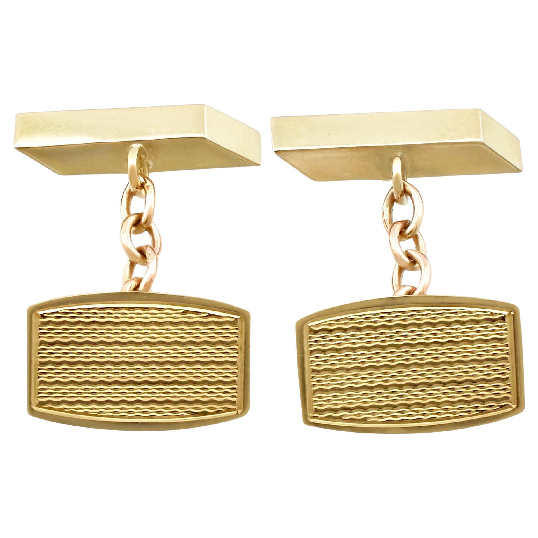 Vintage 1960s Yellow Gold Cufflinks