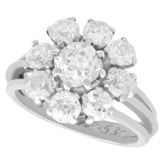 Antique 3.05 Carat Diamond and Palladium Engagement Ring