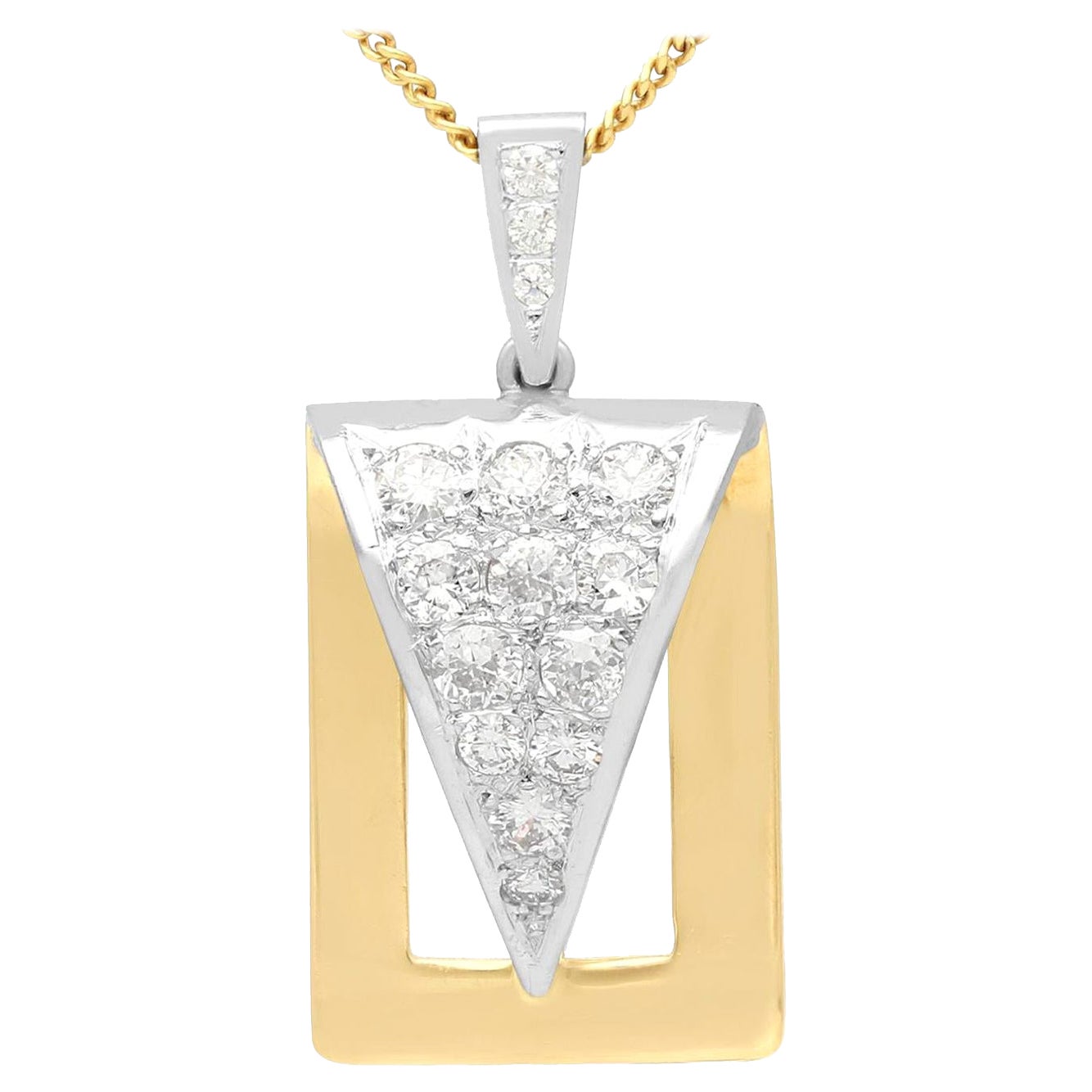 1.05 Carat Diamond and Gold Pendant, circa 1960