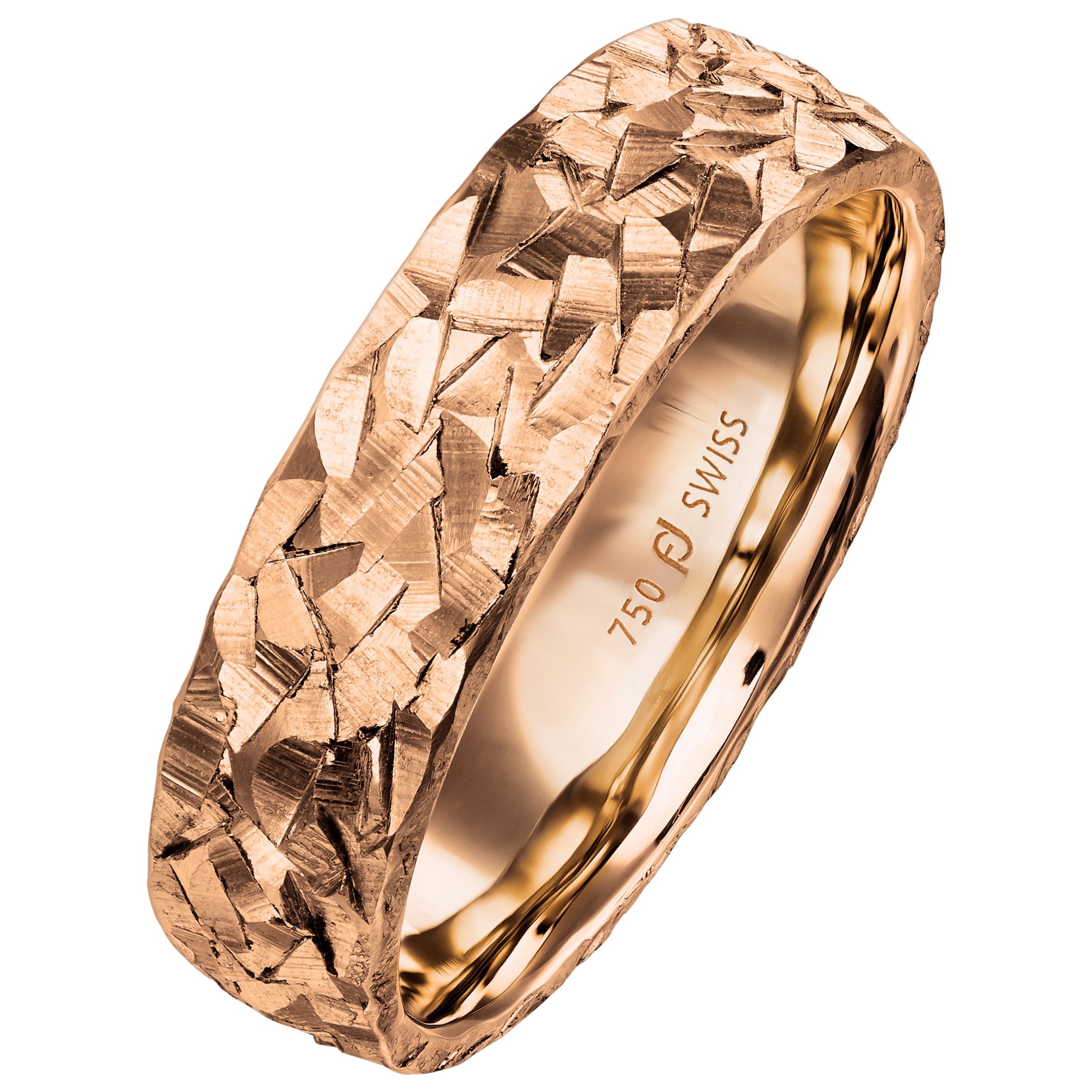 Furrer Jacot 18 Karat Rose Gold 3 Band Ring For Sale at 1stDibs