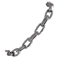 Roberto Coin Two Color Gold Diamond Clasp Heavy Link Bracelet