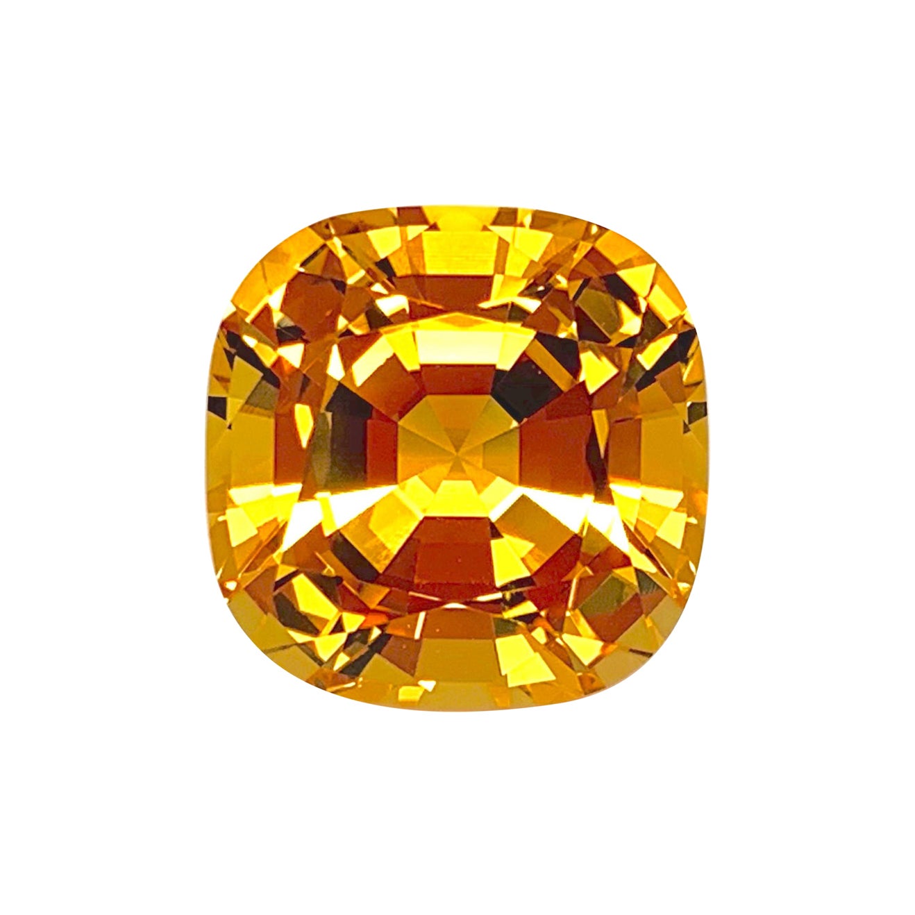 22.39 Carat Golden Topaz Cushion, Loose Gemstone, GIA Certified For Sale