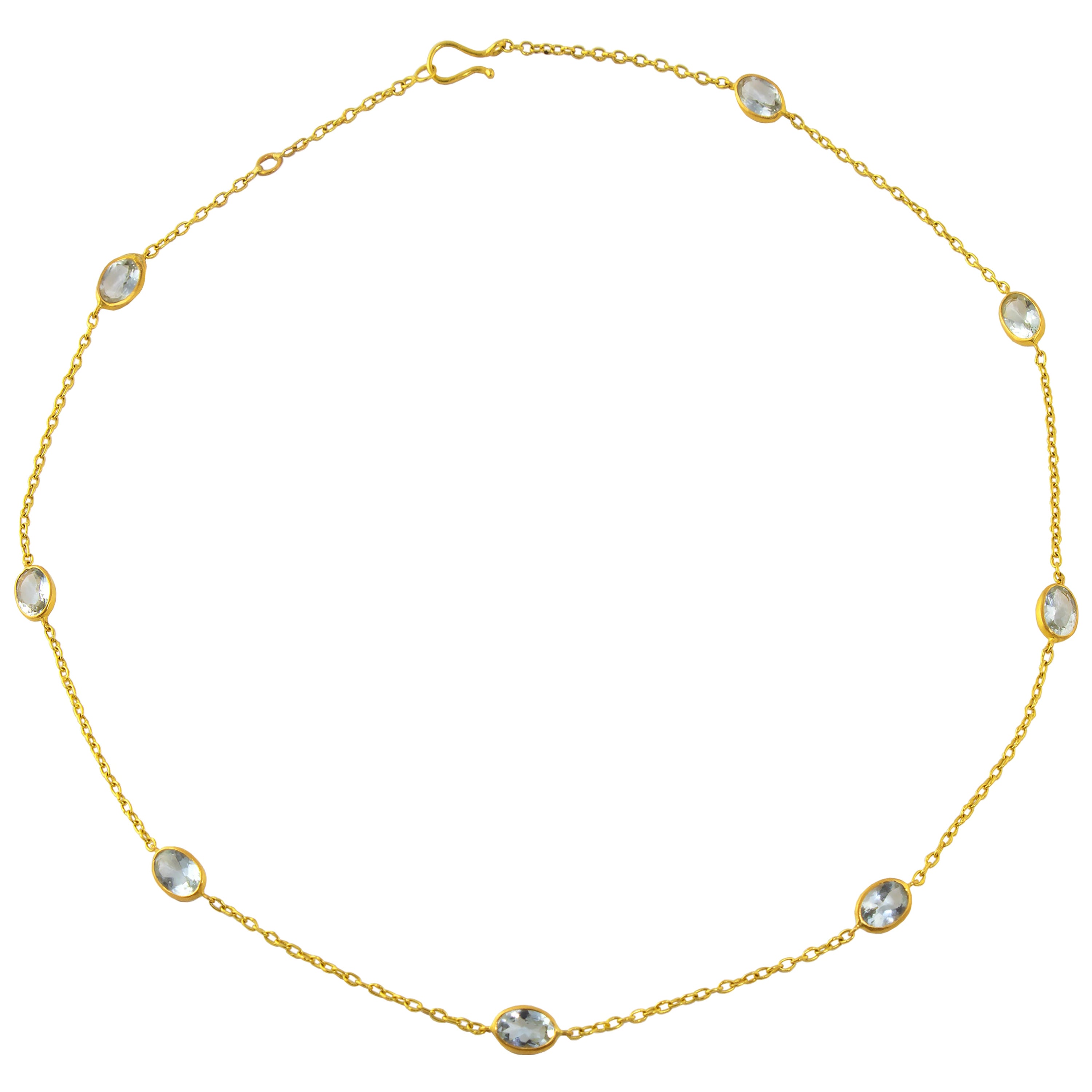 200 Carat Aquamarine Diamond 'Jali' Necklace in 22 Karat Gold For Sale