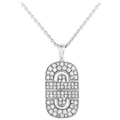 Bvlgari 18K White Gold 1.30 ct Diamond Pendant Necklace