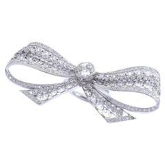 Vintage Belle Epoque Diamond Platinum Bow Ring