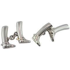 Jona Sterling Silver Boot Equestrian Cufflinks