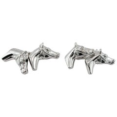 Jona Sterling Silver Horse Head Equestrian Cufflinks