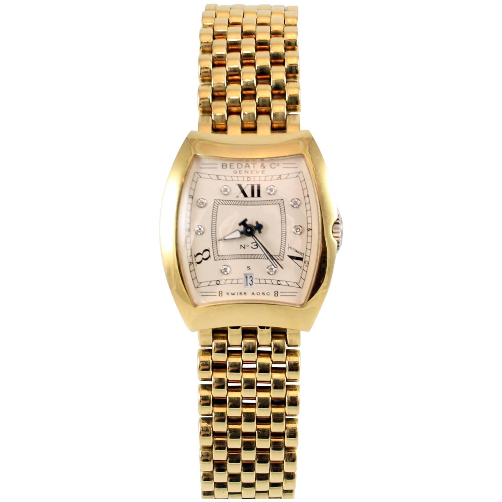 Bedat & Co. yellow Gold Diamond No. 3 Bracelet Wristwatch, Brand New, Never Worn