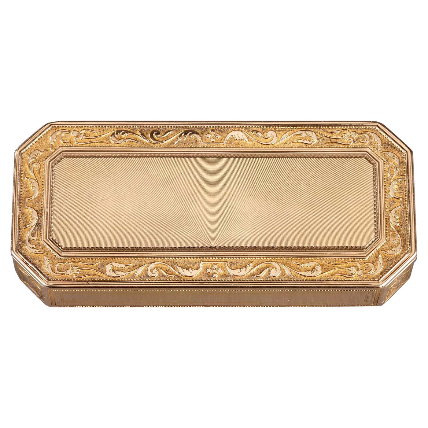 Gold box with cut sides For Sale at 1stDibs