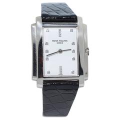 Retro Patek Philippe Lady's White Gold Gondolo Quartz Wristwatch 