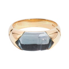 Bvlgari Tronchetto Topaz Ring in 18 Carat Gold with Original Box