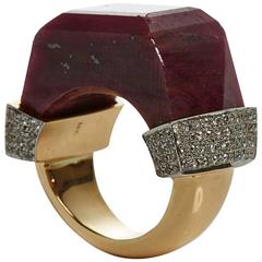 Jade Jagger NeverEnding Ruby Quartz Diamond Pave Ring