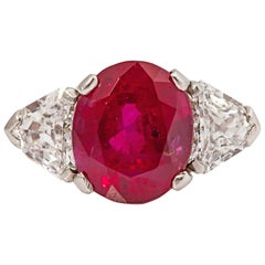 Raymond Yard Beautiful Ruby Diamond Platinum Ring