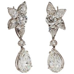harry winston diamond platinum winston cluster drop earrings 10