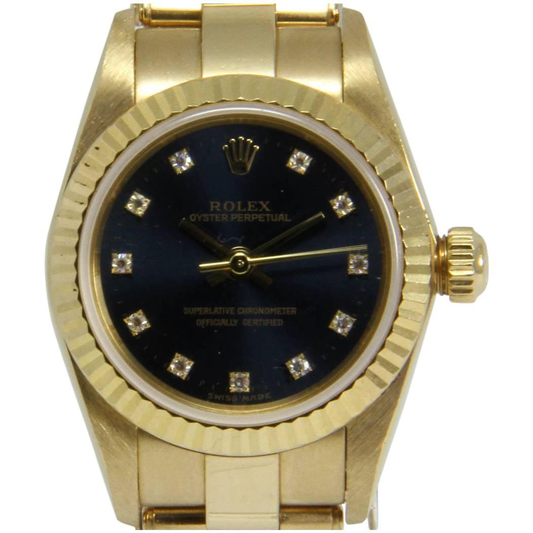 Rolex Lady
s yellow gold Oyster Perpetual automatic Wristwatch Ref. 76198