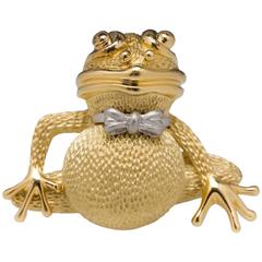 Henry Dunay Toad Frog Gold Platinum Brooch Pin 