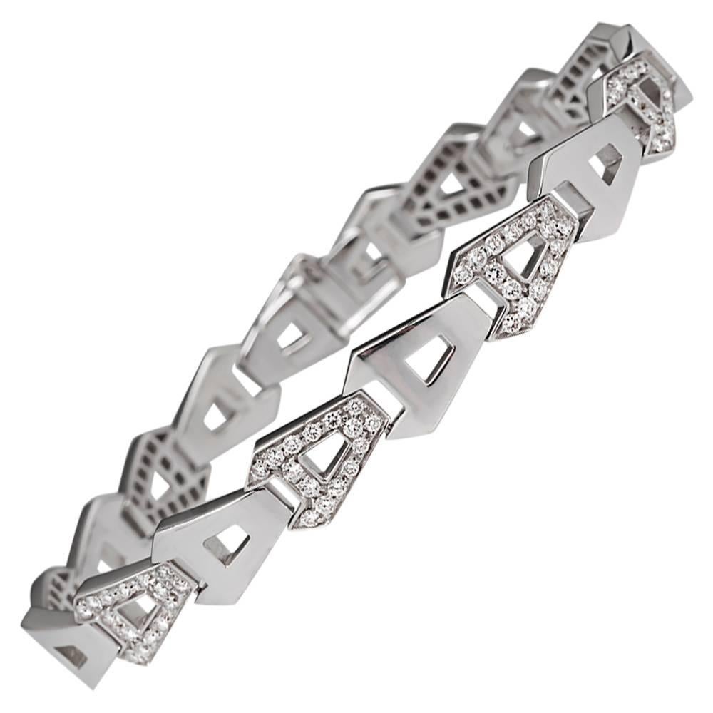 Asprey Pave Diamond Gold Bracelet  For Sale