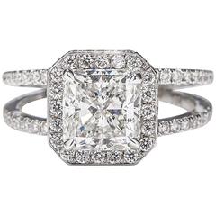 2.05 Carat Radiant Cut Diamond Gold Ring