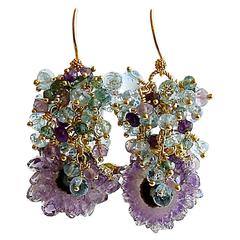 Amethyst Stalactite Cluster Earrings
