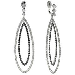 Black and White Diamond gold Dangle Earrings 10