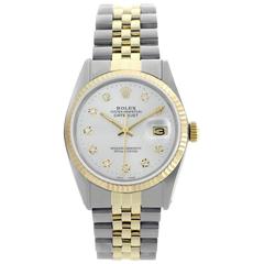 Rolex yellow gold stainless steel Datejust automatic wristwatch ref 16013