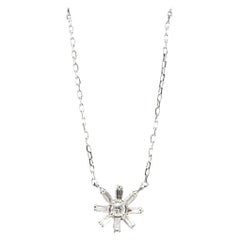 0.50Ct Stunning 14K Solid White Gold Diamond Necklace (Collier de diamants en or blanc massif)