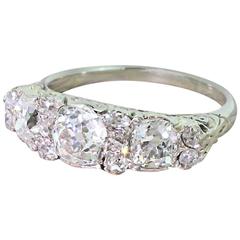 Early 20th Century 3.00 Carat Old Cut Diamond gold Trilogy Ring