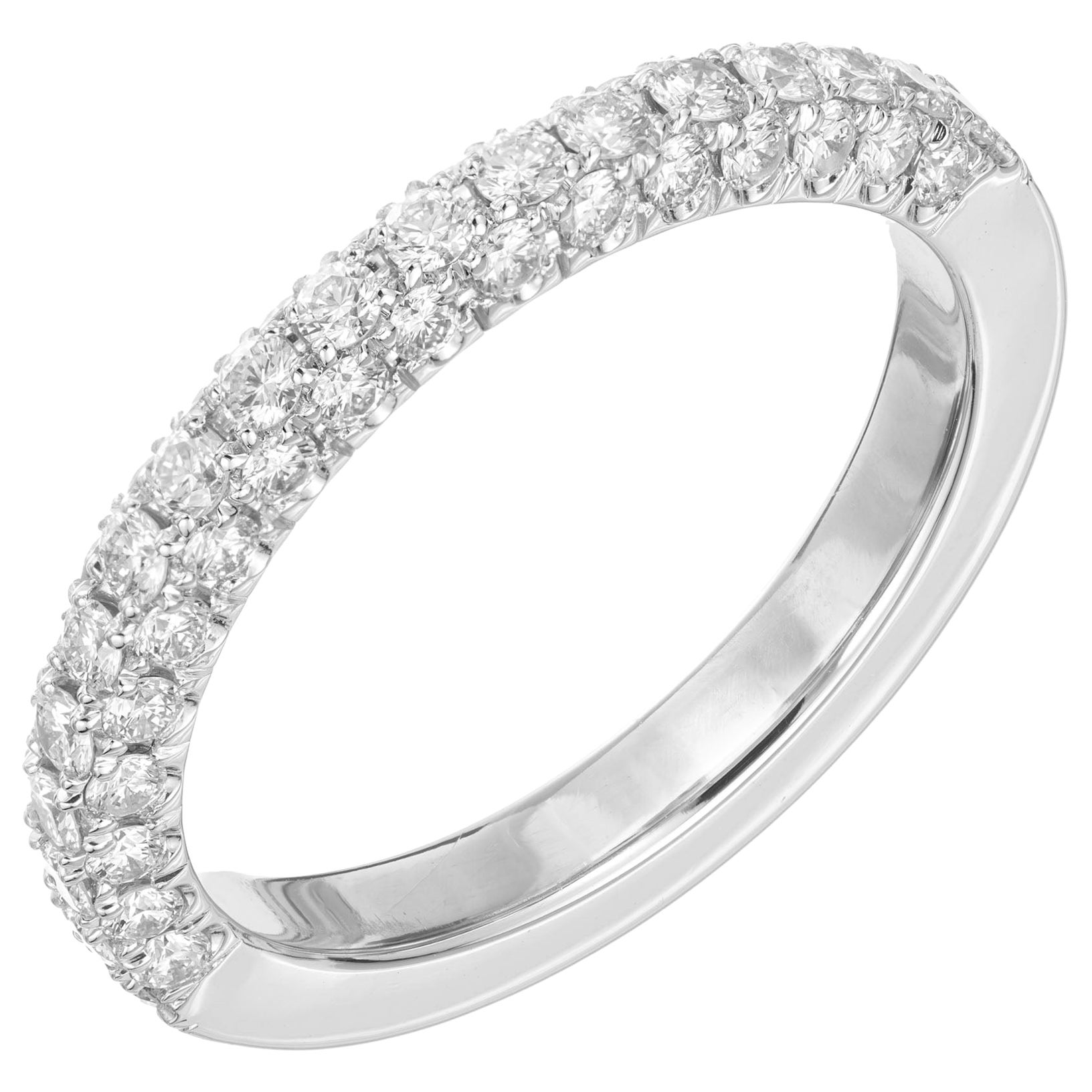 1950s Diamond Platinum Wedding Ring For Sale at 1stDibs