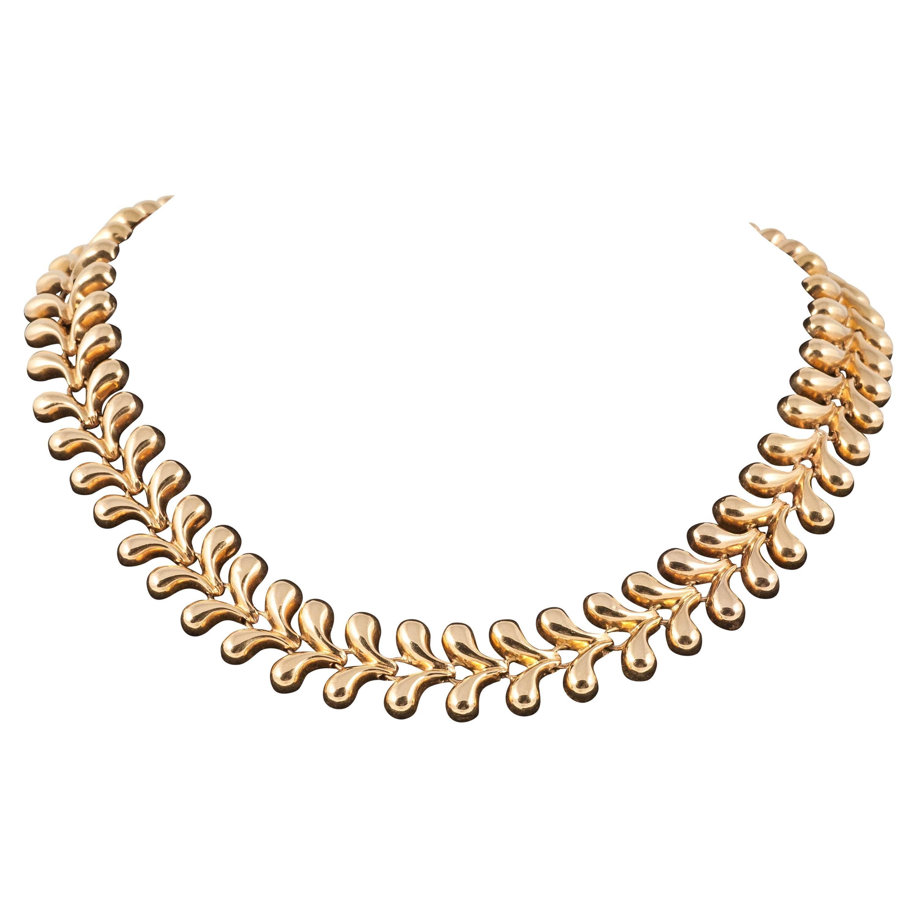 Retro Gold Collar link Necklace For Sale