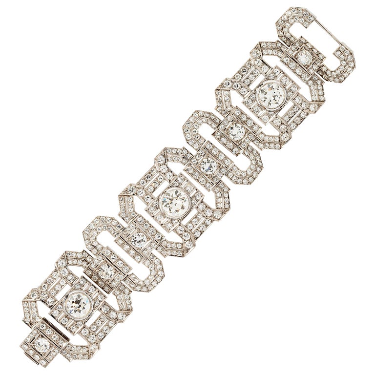 Stunning Diamond Art Deco Bracelet For Sale at 1stDibs