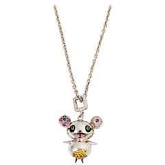louis vuitton Takashi Murakami Gold Diamond Panda Pendant Charm. 8