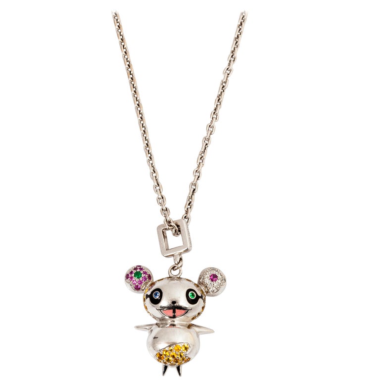 Louis Vuitton Takashi Murakami Gold Diamond Panda Pendant Charm at 1stDibs