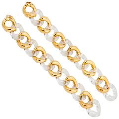 Seaman Schepps Crystal Gold Link Bracelets 6