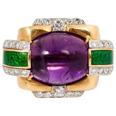 DAVID WEBB Cocktail Ring with Amethyst 