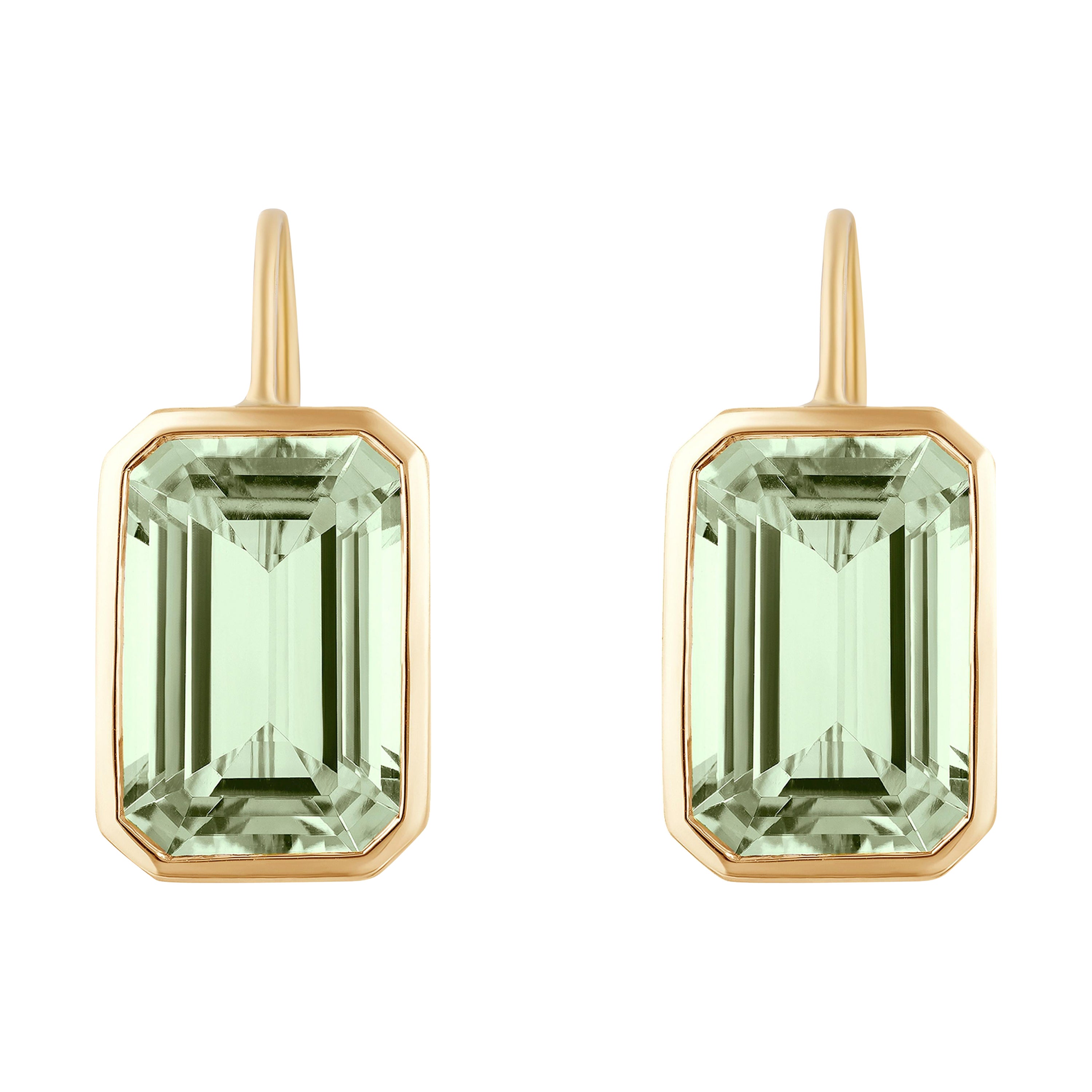 Goshwara Prasiolite Emerald Cut Earrings